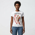 T'American Born and Raised Graphic T-Shirt Women's Patriotic Watercolor Headdress Tee