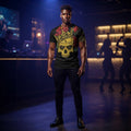 Skull and Rose King Crown Graphic T-Shirt Gothic Streetwear Tee