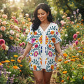 Floral Print V Neck Short Set Women Casual Loungewear Two Piece Summer Outfit