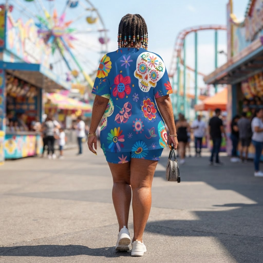 Floral Sugar Skull Lounge Set Women V Neck Short Sleeve Top and Shorts Matching Two Piece Outfit Casual Bohemian Summer Sleepwear