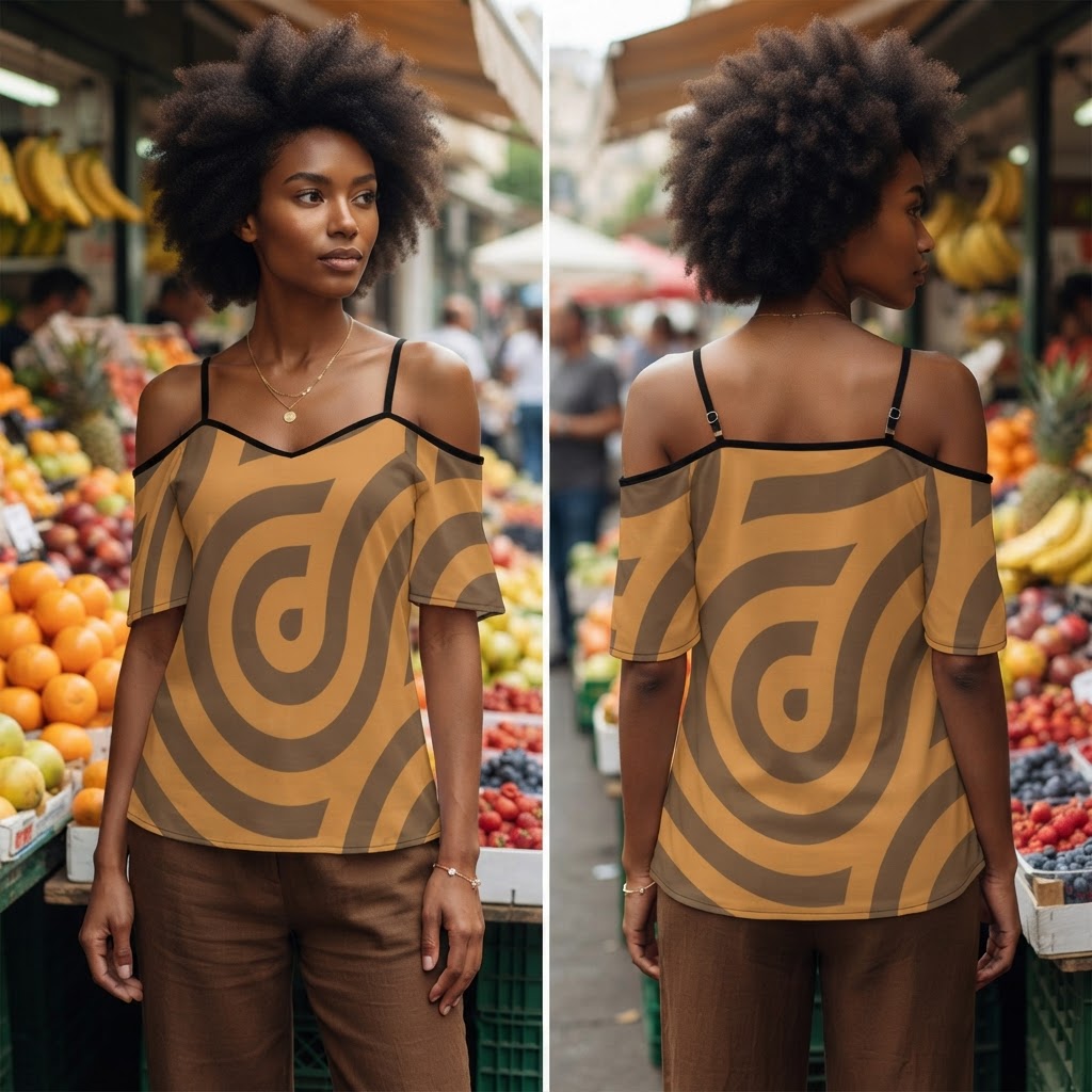 Geometric Print Off Shoulder Blouse Stylish Summer Spaghetti Strap Top