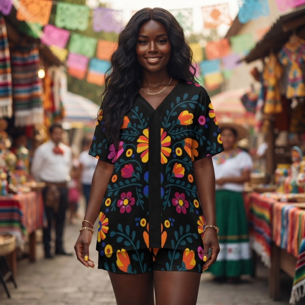 Floral Print V Neck Short Set Women Comfortable Summer Lounge Outfit Matching Two Piece Casual Bohemian Style Leisure Wear